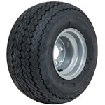 Silver Steel 8 in Wheel with 18 in GTW Topspin Sawtooth Tire