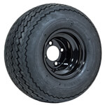 Black Steel 8 in Wheel with 18 in GTW Topspin Tire