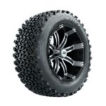 GTW Tempest Black and Machined 14 in Wheels with 23x10-14 Duro Desert A-T Tires - Set of 4