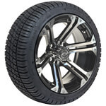 Set of 4 GTW Specter machined and Black Wheels with Duro Lo-Pro Tires - 14 Inch