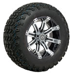 GTW Machined/ Black Tempest 12 in Wheels with 22x11-12 Sahara Classic All-Terrain Tires - Set of 4